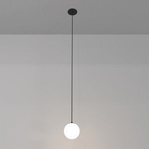 Pendul Luna LED metal negru/alb P039PL-5W3K-10INS-B