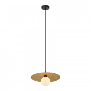 Pendul Malor 1xG9 metal/sticla negru/auriu Italux