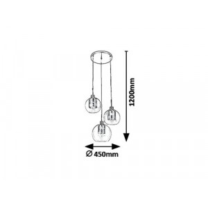 Pendul Philana 3xE27 metal/sticla auriu Rabalux