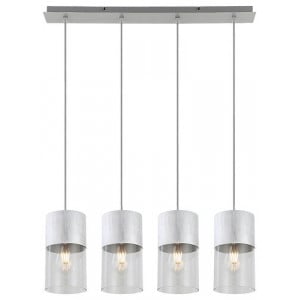 Pendul Zelkova 4xE27 metal/sticla aluminiu Rabalux