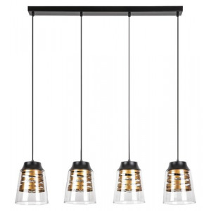 Pendul Zenaida 2xE27 metal/sticla negru/transparent Rabalux