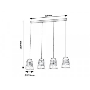 Pendul Zenaida 2xE27 metal/sticla negru/transparent Rabalux