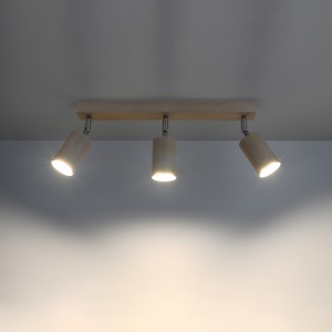 Plafoniera Berg 3xGU10 lemn natural wood tubular - Img 3