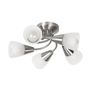 Plafoniera Connor 5xE14 metal/sticla nichel/alb Rabalux RBL5691