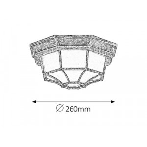 Plafoniera exterior Milano 1xE27 metal/sticla auriu antichizat Rabalux