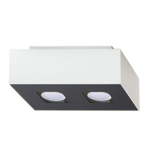 Plafoniera Mono 2xGU10 metal alb/negru rectangular