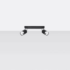 Plafoniera Nero 2xGU10 metal negru/crom tubular - Img 2
