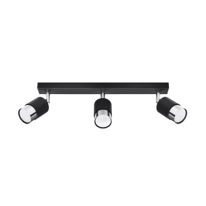 Plafoniera Nero 3xGU10 metal negru/crom tubular