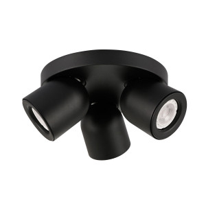 Spot aplicat Nuora 3xGU10 metal negru rotund Italux