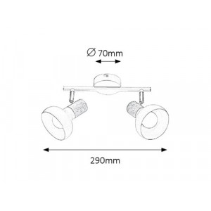 Spot bara Holly 2xE14 metal alb Rabalux