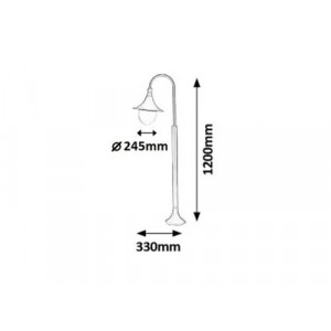Stalp exterior Konstanz 1xE27 metal/acril negru Rabalux