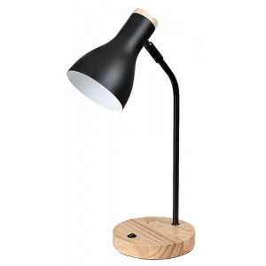 Veioza Ferb 1xE14 metal/lemn negru Rabalux