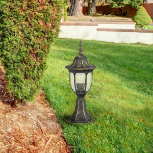 Veioza gradina Milano 1xE27 metal/sticla auriu antichizat Rabalux