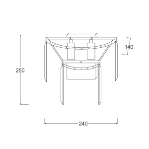 Aplica Amedeo 2xE14 metal/acril auriu/transparent Zuma Line