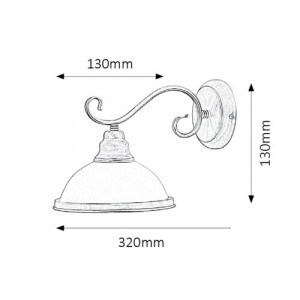 Aplica Elisett 1xE27 metal/sticla bronz Rabalux