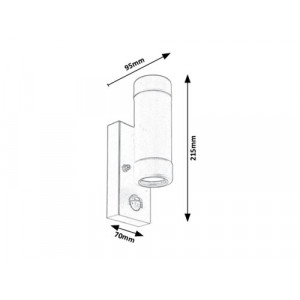 Aplica exterior Medina 1xGU10 acril negru/transparent Rabalux