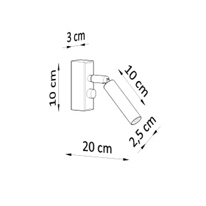 Aplica Eyetech 1xG9 metal alb tubular - Img 4
