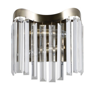 Aplica Sabriga 2xE14 metal/cristal bronz antichizat Italux