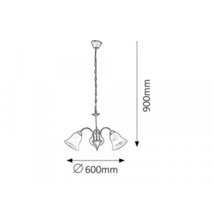 Candelabru Francesca 3xE14 metal/sticla nichel/alb Rabalux
