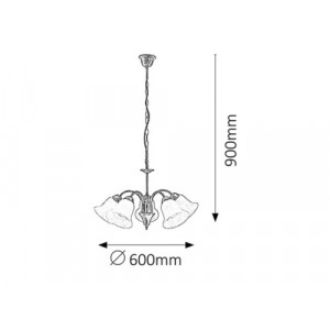 Candelabru Francesca 5xE14 metal/sticla bronz/alb Rabalux