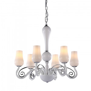 Candelabru Lybra 6xE14 metal alb Italux