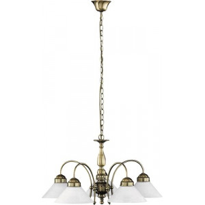 Candelabru Marian 5xE27 metal/sticla bronz/alb Rabalux RBL2705