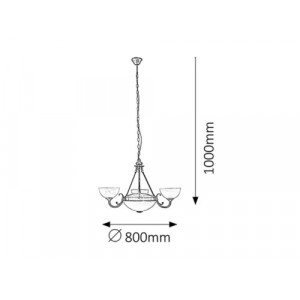 Candelabru Marlene 3+2xE27+E14 metal/sticla bronz/alb Rabalux