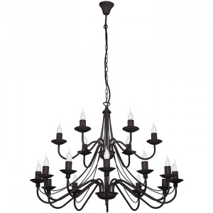 Candelabru Roza 18xE14 metal negru Aldex