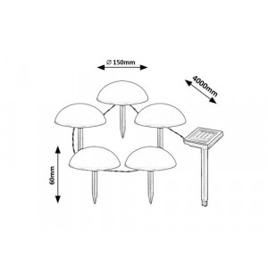 Lampa solara Treppio LED 1W acril negru/alb Rabalux