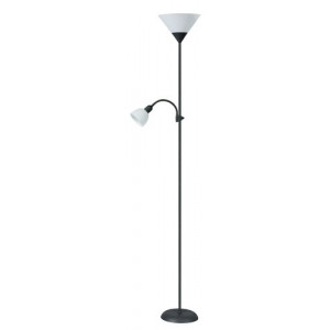 Lampadar Action 1+1xE27+E14 metal/acril negru/alb Rabalux