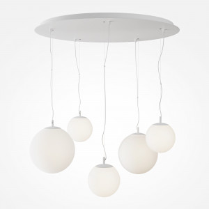 Lustra Basic form 5xE27 metal/sticla alb Maytoni