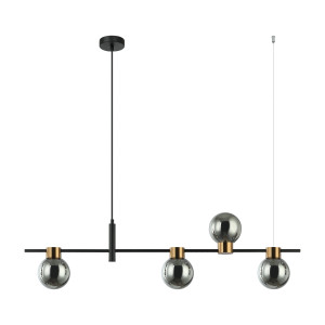Lustra Bletter 4xG9 metal/sticla negru/fumuriu Italux