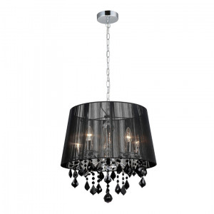 Lustra Cornelia 5xE14 metal/cristal crom/negru Italux