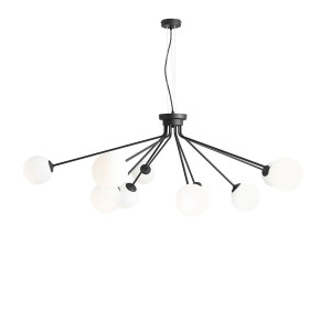 Lustra Holm 10xE14 metal/sticla negru Aldex