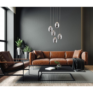 Lustra Huelto LED 24W 1450lumeni metal/acril crom Italux