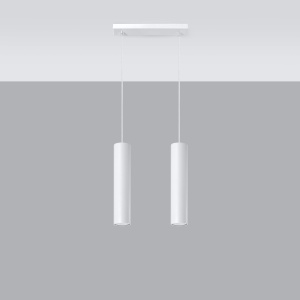 Lustra Lagos 2xGU10 metal alb tubular - Img 2