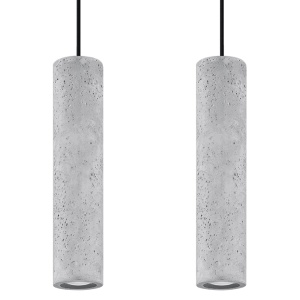 Lustra Luvo 2xGU10 ciment gri tubular