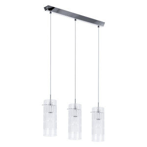 Lustra Max 3xE27 metal/sticla crom Italux