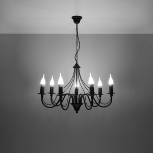 Lustra Minerwa 7xE14 metal negru - Img 3