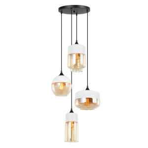 Lustra Molina 4xE27 metal/sticla negru Italux