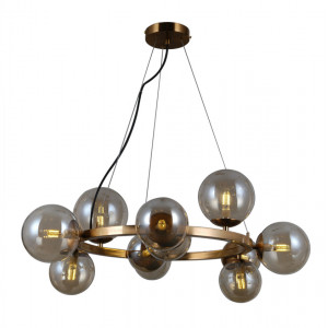 Lustra Montora 11xG9 metal/sticla auriu Italux