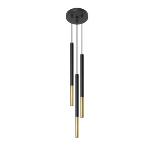 Lustra Mozaica 3P 3xG9 metal negru/auriu tubular