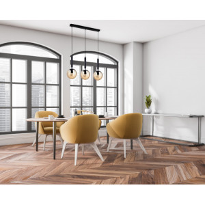 Lustra Ravena 3xE27 metal/sticla negru Italux