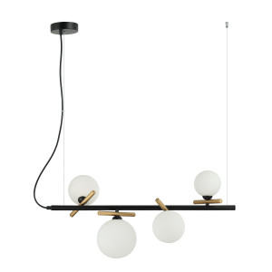 Lustra Reverso 4xG9 metal/sticla negru/auriu Italux