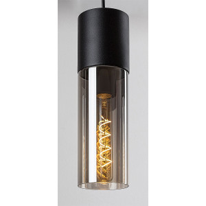 Lustra Ronno 3xE27 metal/sticla negru/fumuriu Rabalux