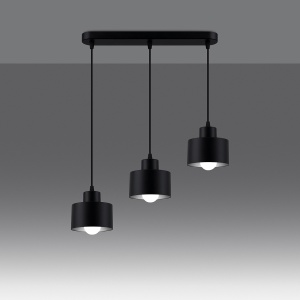 Lustra Savara 3xE27 metal negru - Img 3