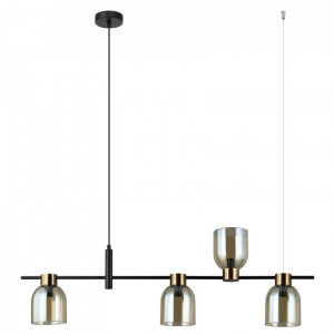 Lustra Servio 4xE14 metal/sticla negru/transparent Italux