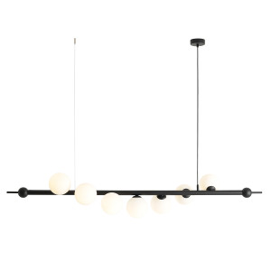 Lustra Wave 7xE14 metal/sticla negru Aldex