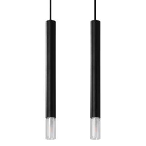 Lustra Wezyr 2xG9 metal/sticla negru tubular
