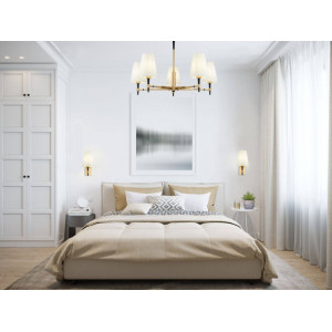 Lustra Zaragoza metal/textil auriu/alb Maytoni